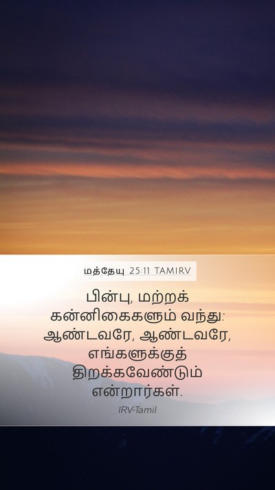 மத்தேயு 25:11 TAMIRV Bible Verse Image