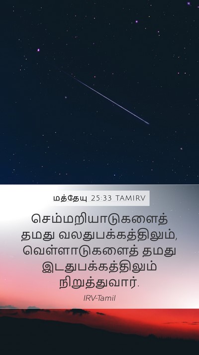 மத்தேயு 25:33 TAMIRV Mobile Phone Wallpaper - செம்மறியாடுகளைத் - Mobile Bible Verse Wallpaper