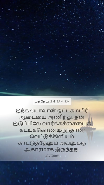 மத்தேயு 3:4 TAMIRV Mobile Phone Wallpaper - இந்த யோவான் - Mobile Bible Verse Wallpaper