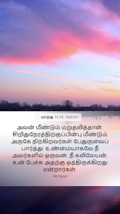மாற்கு 14:70 TAMIRV Mobile Phone Wallpaper - அவன் மீண்டும் - Mobile Bible Verse Wallpaper