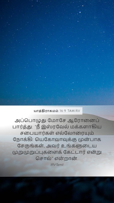 யாத்திராகமம் 16:9 TAMIRV Mobile Phone Wallpaper - அப்பொழுது மோசே - Mobile Bible Verse Wallpaper