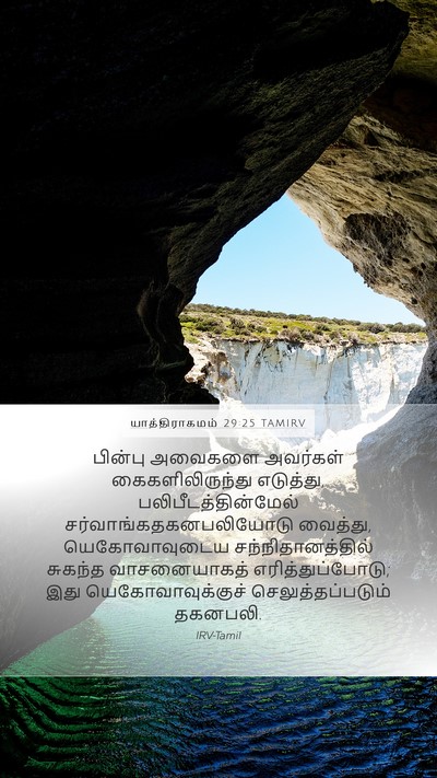 யாத்திராகமம் 29:25 TAMIRV Mobile Phone Wallpaper - பின்பு அவைகளை - Mobile Bible Verse Wallpaper