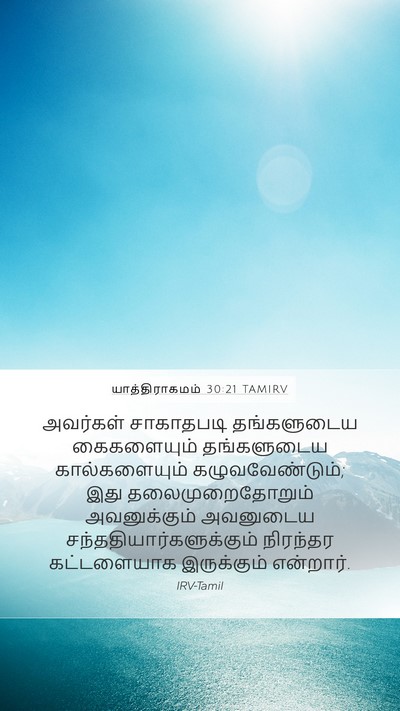 யாத்திராகமம் 30:21 TAMIRV Mobile Phone Wallpaper - அவர்கள் சாகாதபடி - Mobile Bible Verse Wallpaper