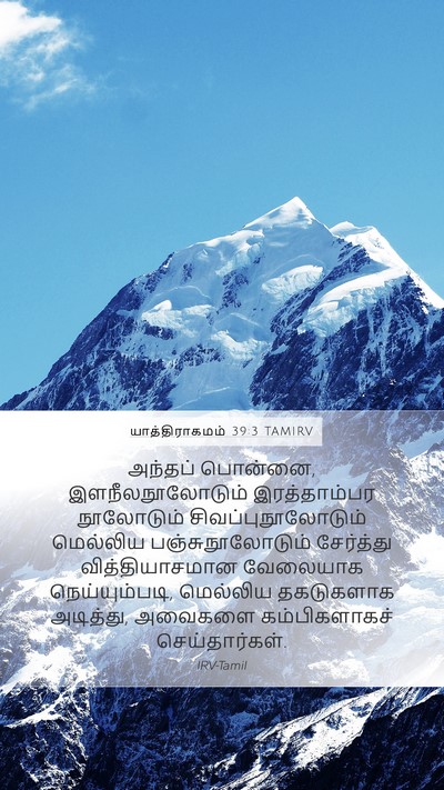 யாத்திராகமம் 39:3 TAMIRV Mobile Phone Wallpaper - அந்தப் பொன்னை, - Mobile Bible Verse Wallpaper
