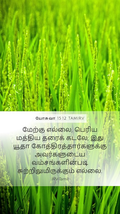 யோசுவா 15:12 TAMIRV Mobile Phone Wallpaper - மேற்கு எல்லை, - Mobile Bible Verse Wallpaper