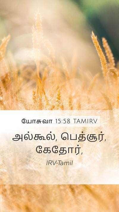 யோசுவா 15:58 TAMIRV Mobile Phone Wallpaper - அல்கூல், பெத்சூர், - Mobile Bible Verse Wallpaper