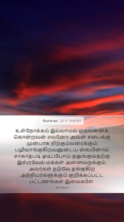 யோசுவா 20:9 TAMIRV Mobile Phone Wallpaper - உள்நோக்கம் - Mobile Bible Verse Wallpaper