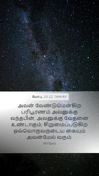 யோபு 20:22 TAMIRV Mobile Phone Wallpaper - அவன் - Mobile Bible Verse Wallpaper