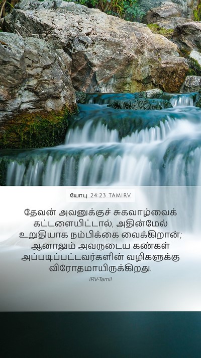 யோபு 24:23 TAMIRV Mobile Phone Wallpaper - தேவன் அவனுக்குச் - Mobile Bible Verse Wallpaper