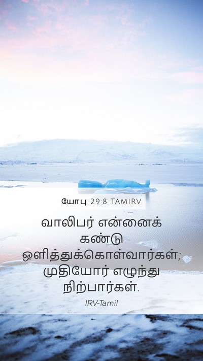 யோபு 29:8 TAMIRV Mobile Phone Wallpaper - வாலிபர் என்னைக் - Mobile Bible Verse Wallpaper