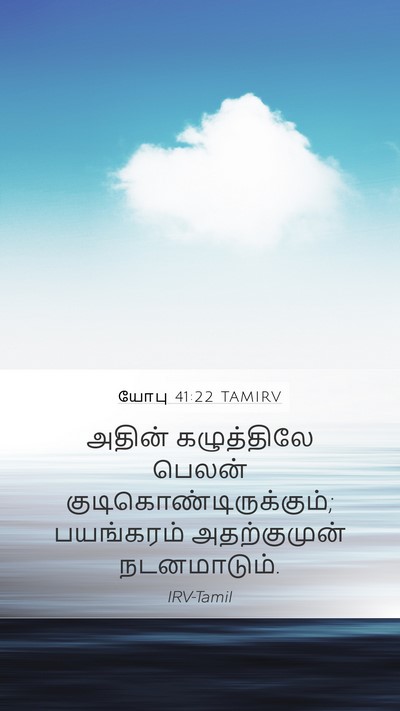 யோபு 41:22 TAMIRV Mobile Phone Wallpaper - அதின் கழுத்திலே - Mobile Bible Verse Wallpaper