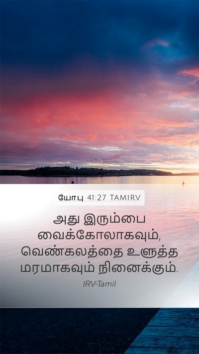 யோபு 41:27 TAMIRV Mobile Phone Wallpaper - அது இரும்பை - Mobile Bible Verse Wallpaper