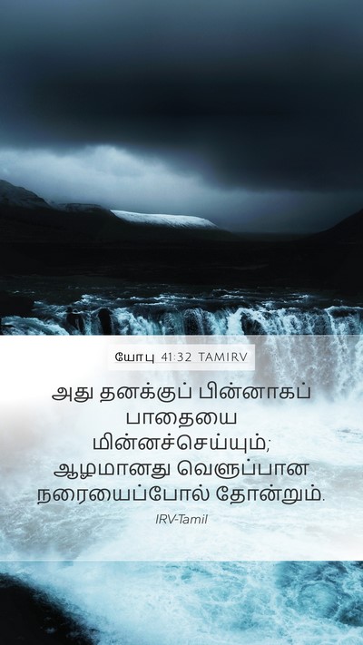 யோபு 41:32 TAMIRV Mobile Phone Wallpaper - அது தனக்குப் - Mobile Bible Verse Wallpaper