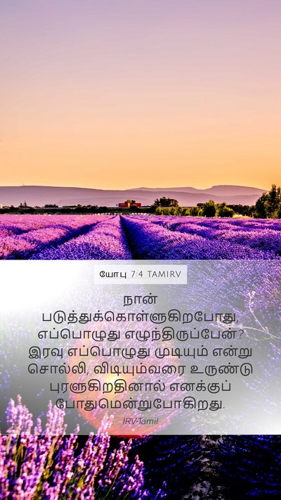 யோபு 7:4 TAMIRV Mobile Phone Wallpaper - நான் - Mobile Bible Verse Wallpaper