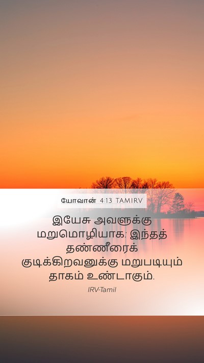 யோவான் 4:13 TAMIRV Mobile Phone Wallpaper - இயேசு அவளுக்கு - Mobile Bible Verse Wallpaper