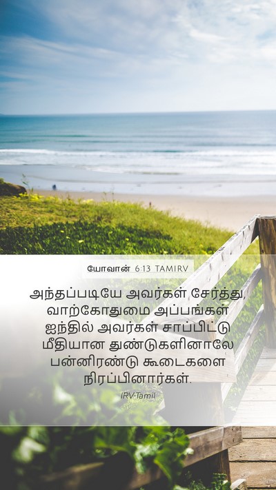 யோவான் 6:13 TAMIRV Mobile Phone Wallpaper - அந்தப்படியே - Mobile Bible Verse Wallpaper