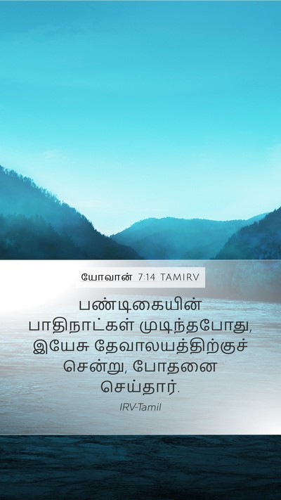 யோவான் 7:14 TAMIRV Mobile Phone Wallpaper - பண்டிகையின் - Mobile Bible Verse Wallpaper