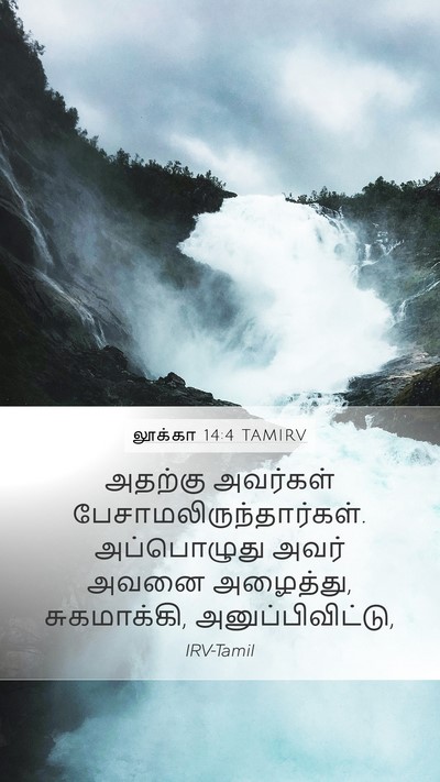 லூக்கா 14:4 TAMIRV Mobile Phone Wallpaper - அதற்கு அவர்கள் - Mobile Bible Verse Wallpaper