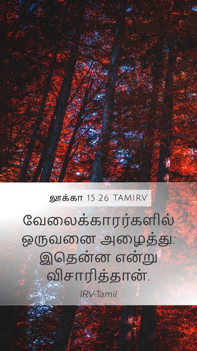 லூக்கா 15:26 TAMIRV Mobile Phone Wallpaper - வேலைக்காரர்களில் - Mobile Bible Verse Wallpaper
