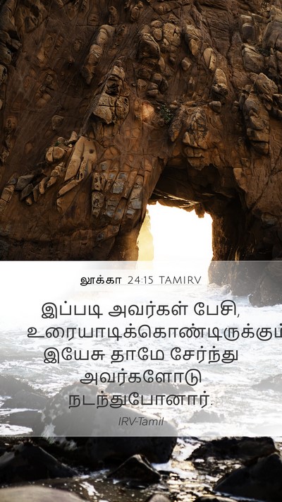 லூக்கா 24:15 TAMIRV Mobile Phone Wallpaper - இப்படி அவர்கள் - Mobile Bible Verse Wallpaper