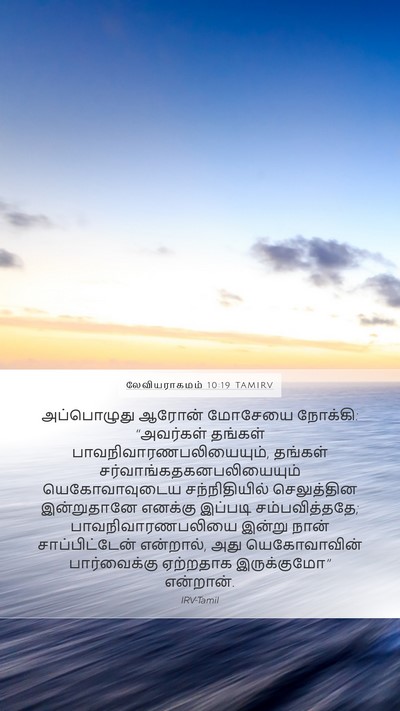 லேவியராகமம் 10:19 TAMIRV Mobile Phone Wallpaper - அப்பொழுது ஆரோன் - Mobile Bible Verse Wallpaper