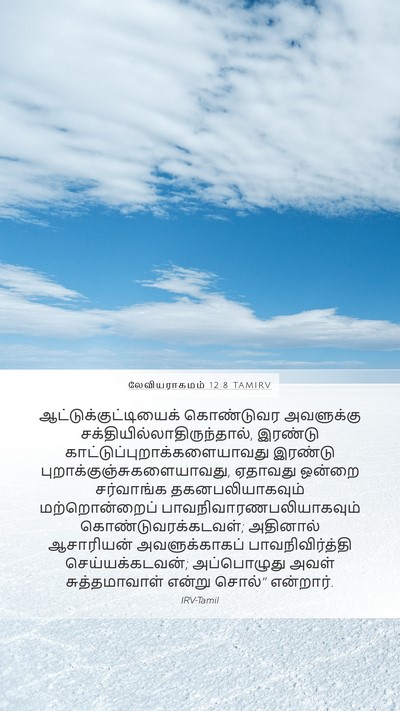 லேவியராகமம் 12:8 TAMIRV Bible Verse Image