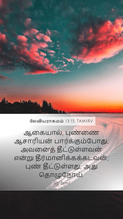 லேவியராகமம் 13:15 TAMIRV Mobile Phone Wallpaper - ஆகையால், புண்ணை - Mobile Bible Verse Wallpaper