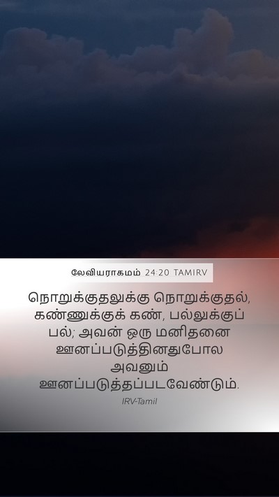 லேவியராகமம் 24:20 TAMIRV Mobile Phone Wallpaper - நொறுக்குதலுக்கு - Mobile Bible Verse Wallpaper