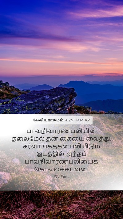 லேவியராகமம் 4:29 TAMIRV Bible Verse Image
