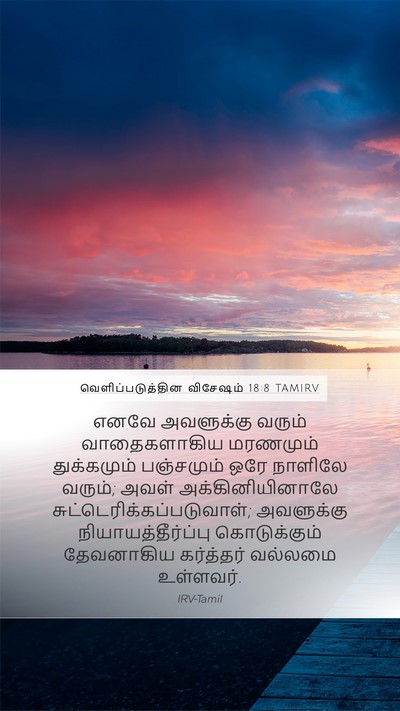 வெளிப்படுத்தின விசேஷம் 18:8 TAMIRV Bible Verse Image